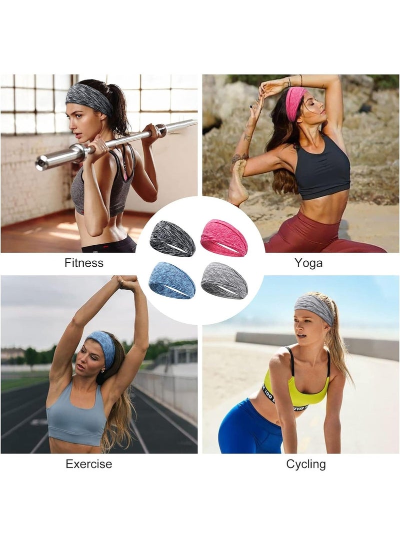 ChicAbode Workout Headbands for Women, Non Slip Sport Sweatbands, 6 Packs Wide Elastic Head Bands Hairbands for Yoga Running Fitness Gym Athletic Hair Accessories - Image 4